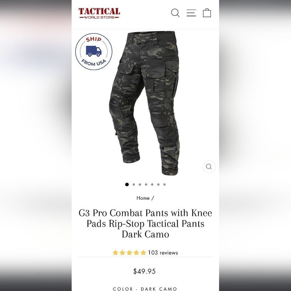5.11 Tactical Cargo Pants Green and Black Ripstop Fabric [42 Waist X 34 Long] - Picture 2 of 8